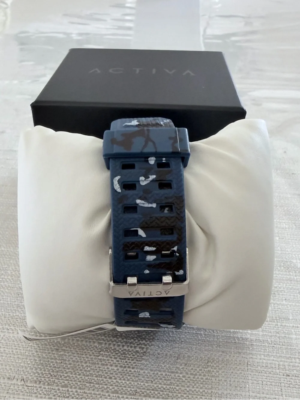 Activa  Men’s Black Watch with Blue Camouflage Strap